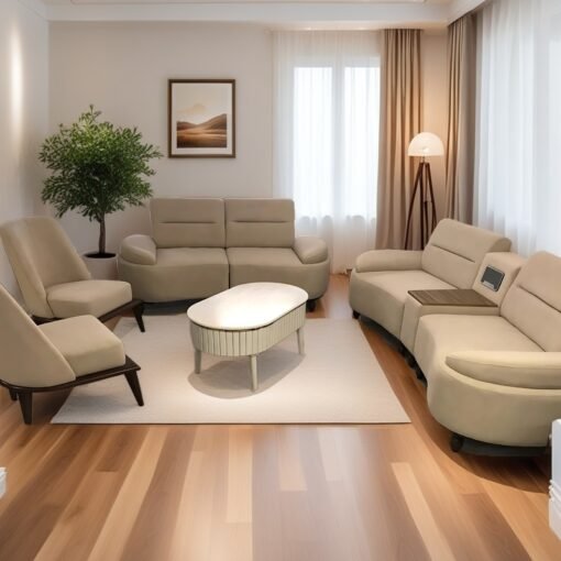 Rotating Speakers 7-Seater Modular Sofa Set